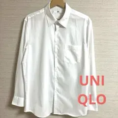 【UNIQLO】ファインクロスシャツ　レギュラー襟　ホワイト　長袖　L