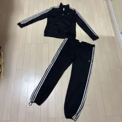 美品☆adidas☆ジャージ上下セット☆ブラック/ホワイト 3本ライン