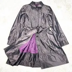 【美品】トゥモローランドコレクション シルク 比翼ボタン ベルト付きロングコート