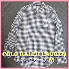 ◆ポロ ラルフローレン◆リネンギンガムチェックシャツM◆