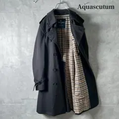 Aquascutumト裏地チェック トレンチコート 英国製 N690