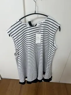 SONO ボーダー ノースリーブ リボン付き