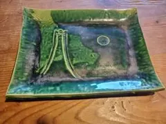 ハンドメイド　大皿　山と月　38センチ