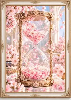 桜の砂時計 アートパネル インテリア 絵画0188