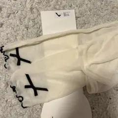 ホワイト アームカバー リボン 50cm ＵＶカット