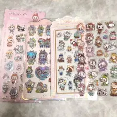 4枚セット　ラブブ　詰め合わせ　シール　オーロラ　マシュマロ　アクリル