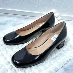 【極美品】ランバンオンブルー パンプス 22.5cm レザー スクエアトゥ ラメのサムネイル