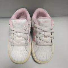 アディダスadidasキッズ用スーパースターSUPER STAR白/ピンク14㎝