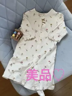 花柄ロンパース 綿100% 70