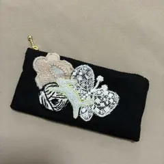 ミナペルホネン　ハンドメイド　forest wing ポーチ　重ねパッチワークのサムネイル