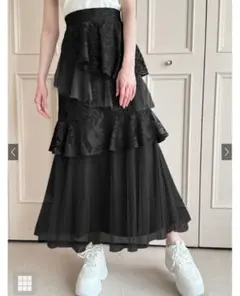 レースチュールティアードスカート