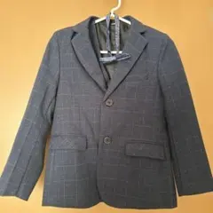 ネイビー チェック柄 スーツ セット　140 ワイシャツのおまけ付き