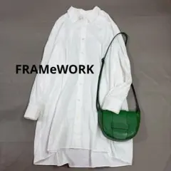 FRAMeWORK フレームワーク フレアーチュニックシャツ　オーバーサイズ　白のサムネイル