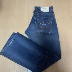 EDWIN ダークブルー　フレアデニム　平成　Y2K