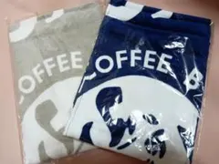 コーヒーロゴマフラータオルセット（グレー・ネイビー）