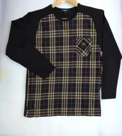 BURBERRY LONDON 長袖Tシャツ チェック柄 黒 ポケット付 M希少のサムネイル