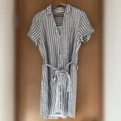 Abercrombie & Fitch ストライプ シャツワンピース Lサイズのサムネイル
