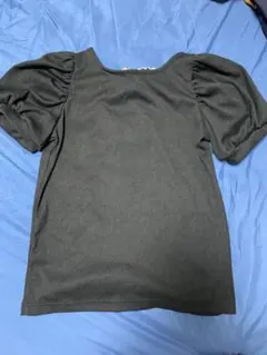 INGNI リボン付き黒パフスリーブTシャツ