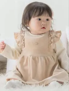 ベージュ フリル付きセットアップfillot de bebe reduction
