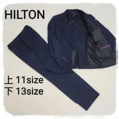 極美品 HILTON STRETCH & Super110'S ネイビー　無地のサムネイル