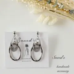 ▪シルバーフープチャーム×アクリルチャームピアス／イヤリング