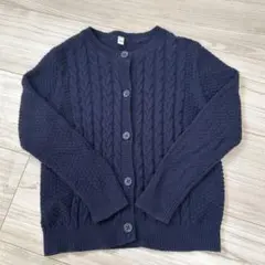 ネイビー ケーブルニット カーディガン 110
