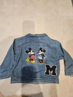 ミッキーマウス　デニムジャケット　プティマイン　Sサイズ