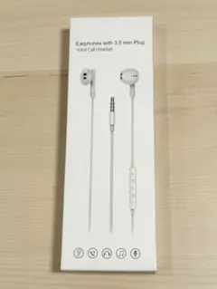 新品未使用　イヤホン 有線 3.5mmジャック　マイク付き