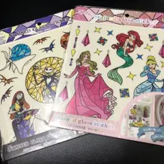 ステンドグラス風ステッカー　ディズニープリンセス　ナイトメアビフォアクリスマス