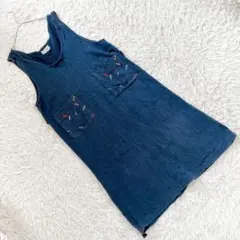 《ピンクハウス》 スウェットジャンパースカート ロゴ刺繡 リラクシー シンプル
