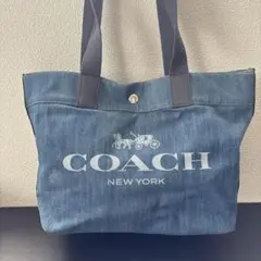 あ*ん様 COACH デニム 花柄 トートバッグ 91049 - メルカリ