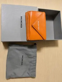 BALENCIAGA 三つ折り財布 オレンジ ペーパーミニウォレットのサムネイル