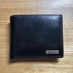 黒 レザー 二つ折り財布 カードポケット付き