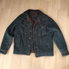 ボア付きダークブルーデニムジャケット Mサイズ