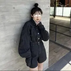 デニムセットアップ チャコールグレー