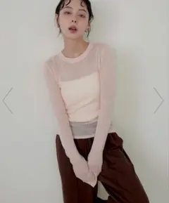 LIAN ウールモヘアシアーニット　完売カラー　ピンク　美品