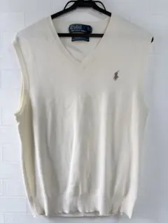 Polo by Ralph Lauren Vネックニットベスト アイボリー