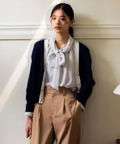 【アンサンブル対応可】CHAIニット バイカラーカーディガン