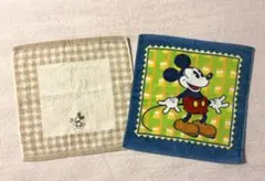 【 新品 未使用 】 ディズニー ミッキー ハンドタオル 2枚 非売品 刺繍