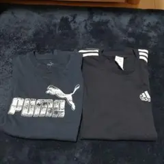 PUMA 濃紺　adidas濃紺　Tシャツ ロゴ入り
