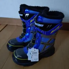冬靴 子供 23cm はっ水 青 ブーツ キッズ スピードウィング ブルー