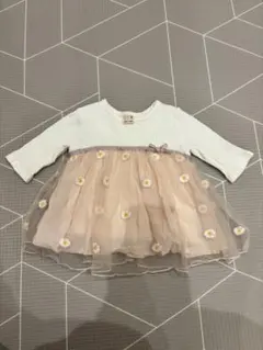 petit main 花柄刺繍 チュールスカート 80