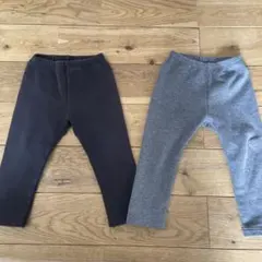 ユニクロ　フリースレギンス 2枚セット　ブラック　グレー　90cm