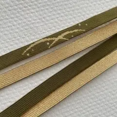 帯締め　olive green×gold 平組　金糸　158.5cm