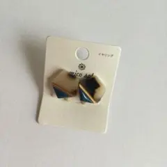 新品未使用　べっこう　べっ甲風イヤリング　ベージュ