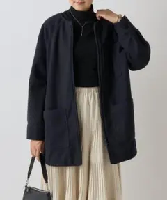 新品 BEARDSLEYノーカラーコクーンコート