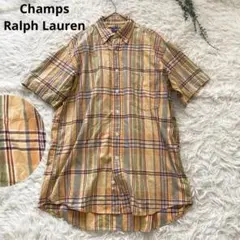 チャンプス ラルフローレン メンズ イエロー チェック半袖シャツ アメカジ M