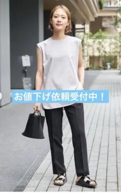 【ほぼ未使用】Spick & Span イージーバックスリットパンツブラック34