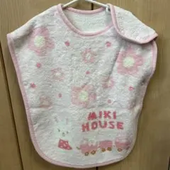 ミキハウス ポンチョ風ベスト 花柄 ピンク