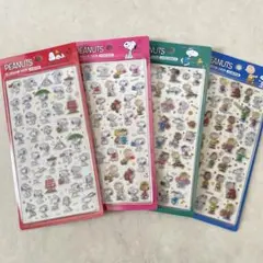 スヌーピー ピーナッツ3Dステッカー4枚セット韓国限定正規品ドロップシール